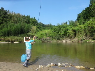 Okオートキャンプ場横の木津川で魚釣り２日目 メインは川釣りたまに海釣り